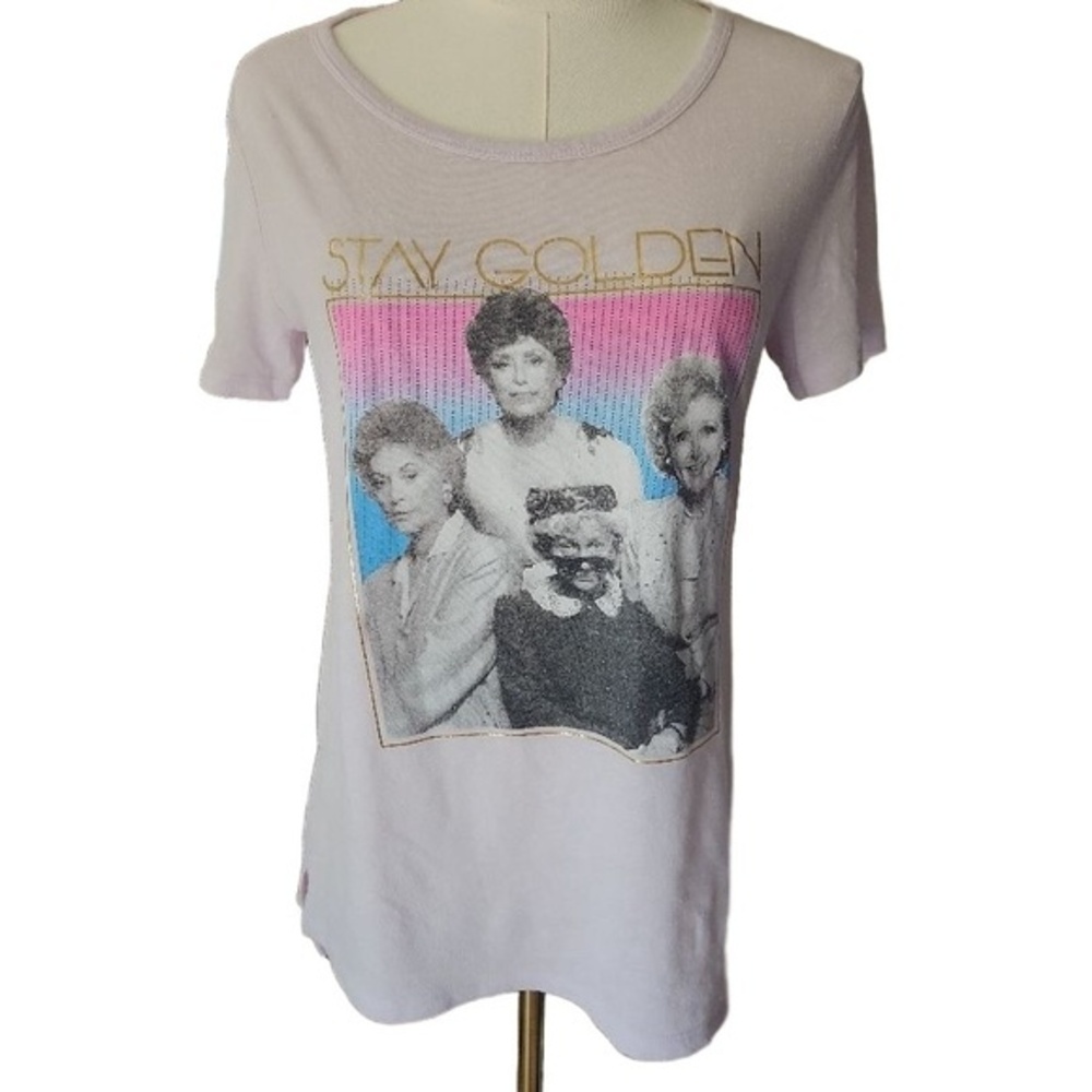 My Molly Womens T-Shirt Size M Light Purple Golden Girls Stay Golden Print Retro - Picture 2 of 8